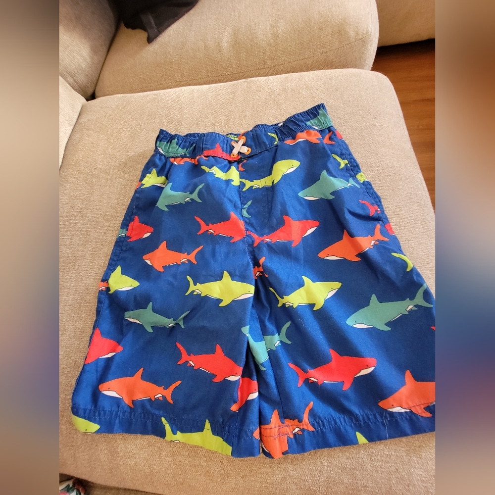 Boys Medium 8/10 swim trunks with sharks